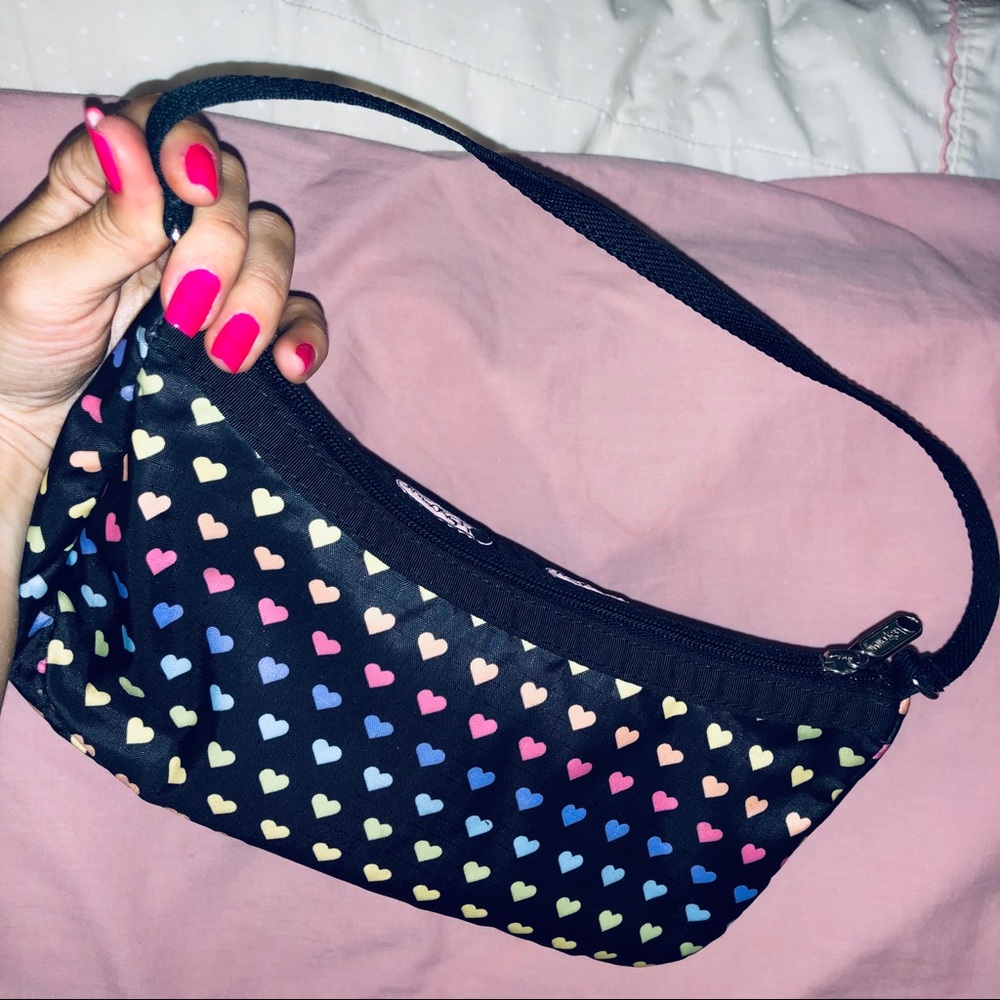 Lesportsac Tiny Heart Rainbow Pattern Purseurse S… - image 2